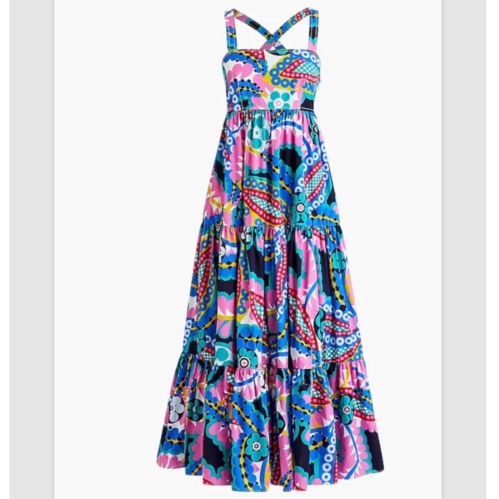 Tiered Maxi Dress in Ratti Kaleidoscope Floral Custom Italian Print Sz 6 NWOT